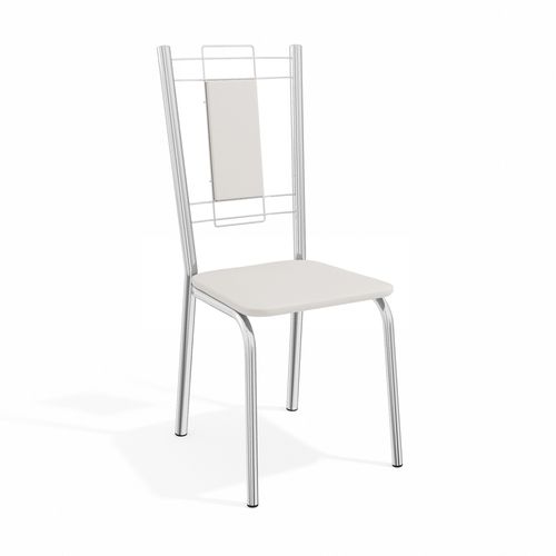 Conjunto 2 Cadeiras Kappesberg Florença Cromada/Branco