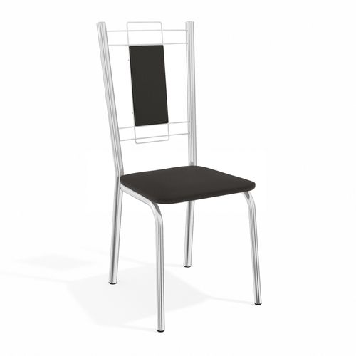 Conjunto 2 Cadeiras Kappesberg Florença Cromada/Preto