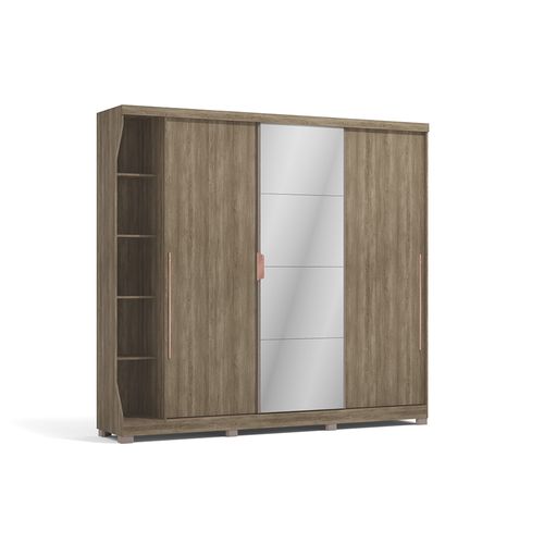 Guarda-Roupa Casal Kappesberg 3 Portas 6 Gavetas Nogal F542