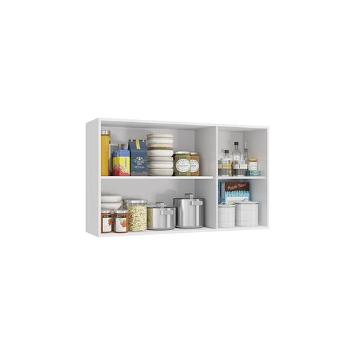 Armário Aéreo Kappesberg Suprema 3 Portas Branco/Vidro Bronze 120cm x 34cm