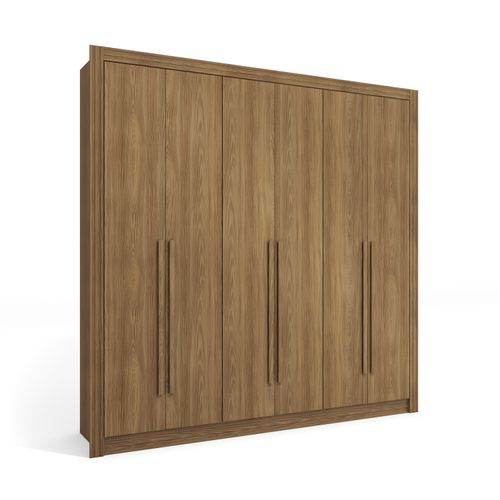 Guarda-Roupa Casal 100% MDF Kappesberg 6 Portas 8 Gavetas Nogueira