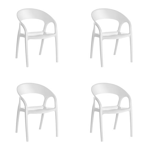 Conjunto 4 Cadeiras UZ Glass Plus Branco