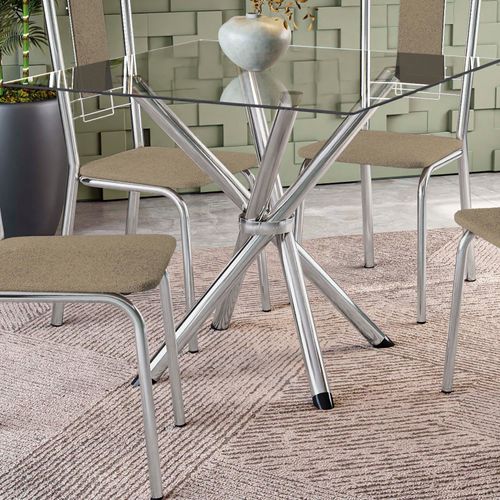 Base Mesa Volga Cromada 73cm x 73cm