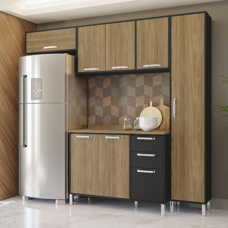 Armario-de-Cozinha-Compacta-Kappesberg-Geometric-Preto-Fosc-Nog-5-pecas