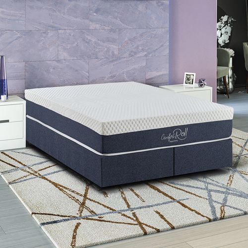 Base Sommier Cama Box Queen Kappesberg Linho Jeans 158x198