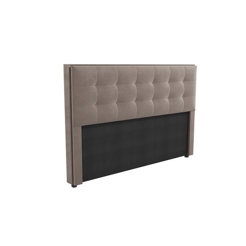 Cabeceira Cama Box Kappesberg King Veludo Cinza Claro 195cm