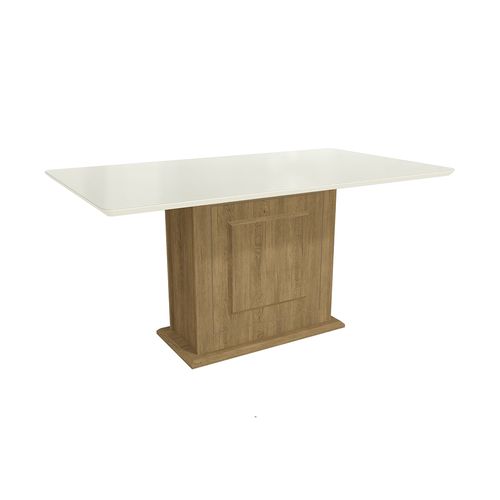 Mesa de Jantar Kappesberg com Tampo de Madeira e Vidro 160cm