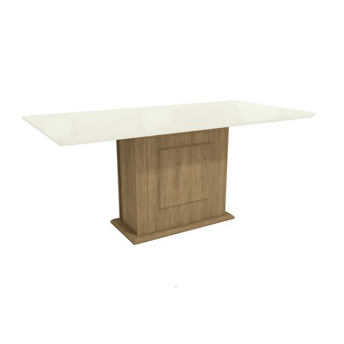 Mesa de Jantar Kappesberg com Tampo de Madeira e Vidro 180cm