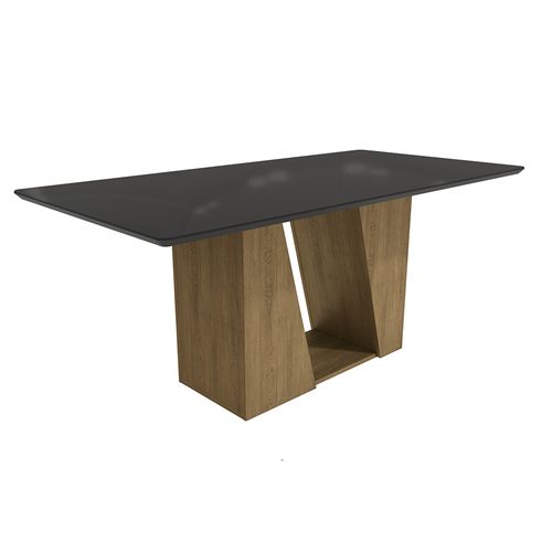 Mesa de Jantar Kappesberg com Tampo de Madeira e Vidro 180cm