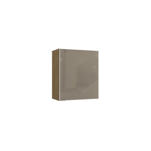 Armário Aéreo Kappesberg Suprema 1 Porta Freijó/Branco/Vidro Bronze 60cm x 70cm