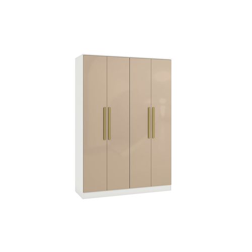 Guarda-Roupa 4 Portas 2 Gavetas Kappesberg Adapt Branco/Macadâmia