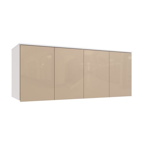 Armário Aéreo 4 Portas Kappesberg Adapt Branco/Macadâmia 175cm