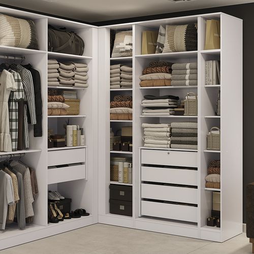 Guarda-Roupa Sem Portas Closet 2 Gavetas Kappesberg Adapt Branco 80cm