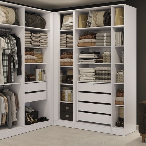 Guarda-Roupa Sem Portas Closet Kappesberg Adapt Branco 25cm