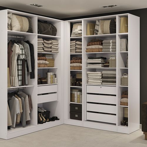 Guarda-Roupa Sem Portas Closet Kappesberg Adapt Branco 36cm