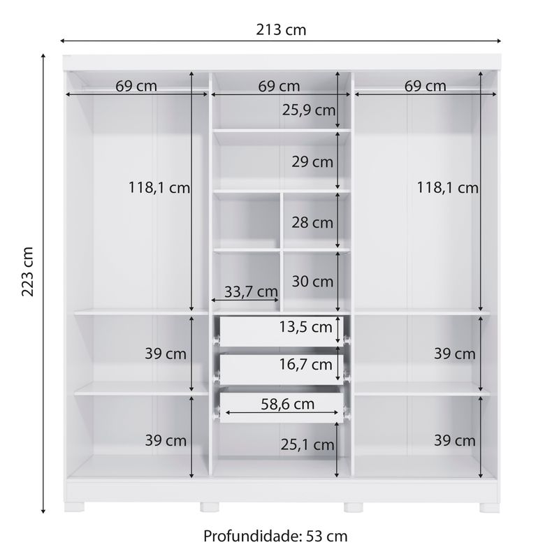 Guarda-Roupa-Casal-Kappesberg-3-Portas--Reversiveis-de-Correr-3-Espelhos-3-Gavetas-Branco-Nogueira