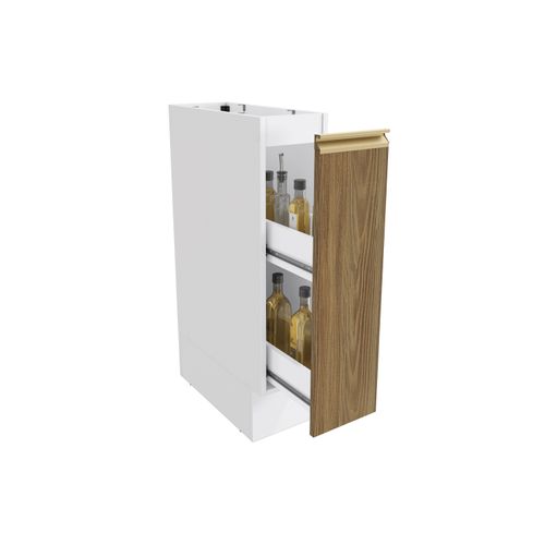 Nicho Porta Condimentos Celeste Kappesberg 100% MDF Branco/Nogueira 20cm