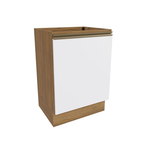 Balcão Celeste Kappesberg 100% MDF 1 Porta Nogueira/Branco 60cm