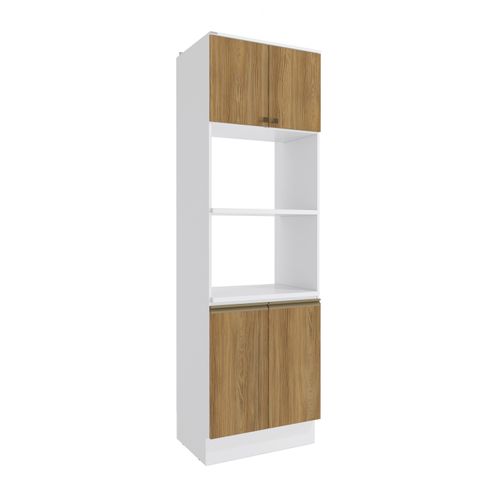 Kit 2 Fornos Celeste Kappesberg 100% MDF 4 Portas Branco/Nogueira 70cm