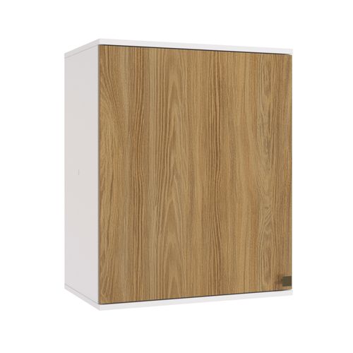 Armário Aéreo Celeste Kappesberg 100% MDF 1 Porta Branco/Nogueira 60cm