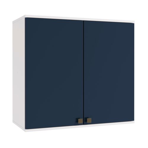 Armário Aéreo Celeste Kappesberg 100% MDF 2 Portas Branco/Azul 80cm