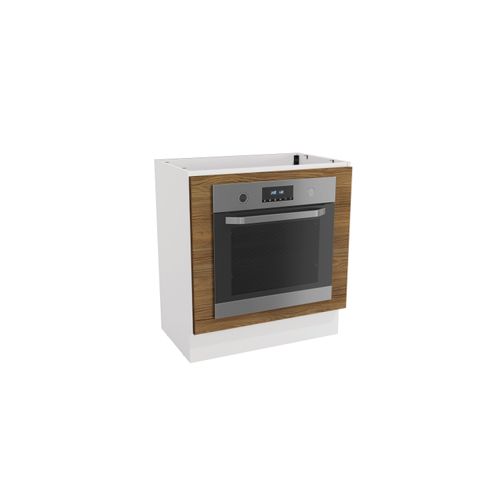 Balcão Para Forno de Embutir Celeste Kappesberg 100% MDF Branco/Nogueira 80cm