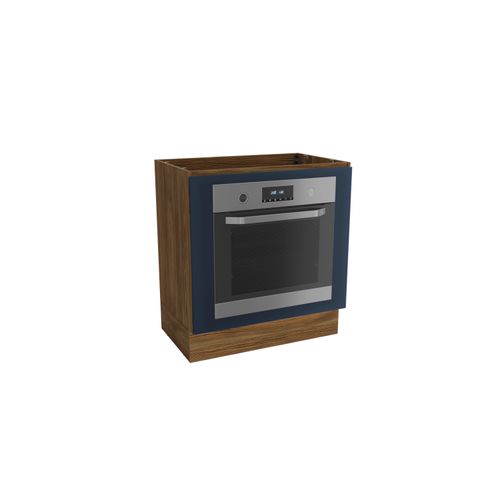 Balcão Para Forno de Embutir Celeste Kappesberg 100% MDF Nogueira/Azul 80cm