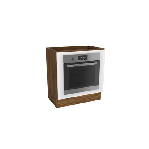 Balcão Para Forno de Embutir Celeste Kappesberg 100% MDF Nogueira/Branco 80cm