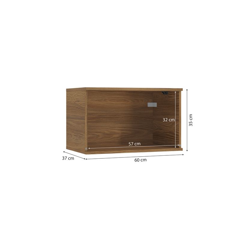 Armário Aéreo Celeste Kappesberg 100% MDF 1 Porta Basculante Nogueira 60cm