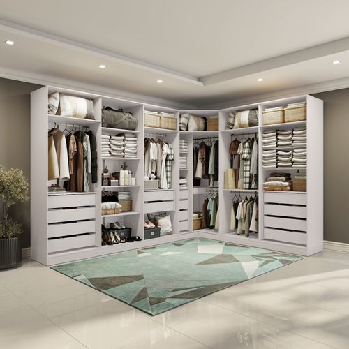 Conjunto Closet Kappesberg Adapt Branco 6 Peças 342cm x 263cm