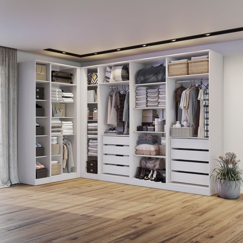 Conjunto Closet Kappesberg Adapt Branco 6 Peças 337cm x 175cm