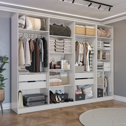 Conjunto Closet Kappesberg Adapt Branco 2 Peças 308cm