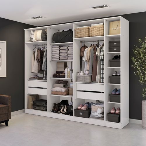 Conjunto Closet Kappesberg Adapt Branco 2 Peças 273cm