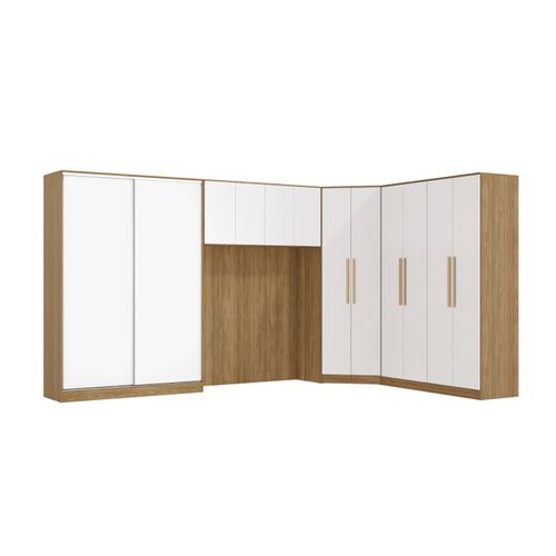 Quarto Modulado Kappesberg Adapt Nogueira/Branco 5 Peças  418cm x 263cm