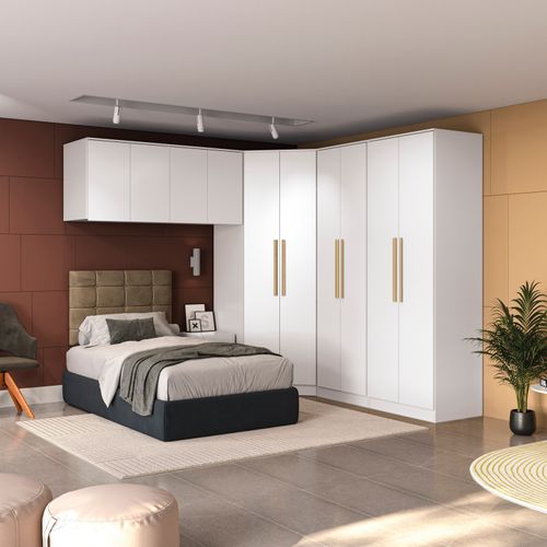 Quarto Modulado Kappesberg Adapt Branco 6 Peças 260cm x 256cm