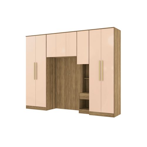 Quarto Modulado Kappesberg Adapt Nogueira/Macadâmia 6 Peças 292cm