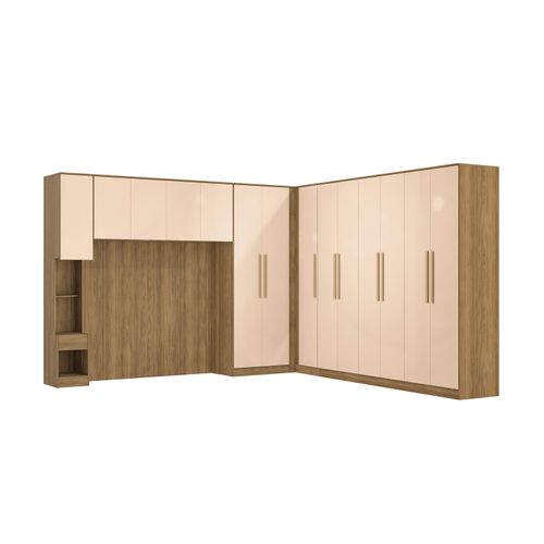 Quarto Modulado Kappesberg Adapt Nogueira/Macadâmia 7 Peças 354cm x 336cm