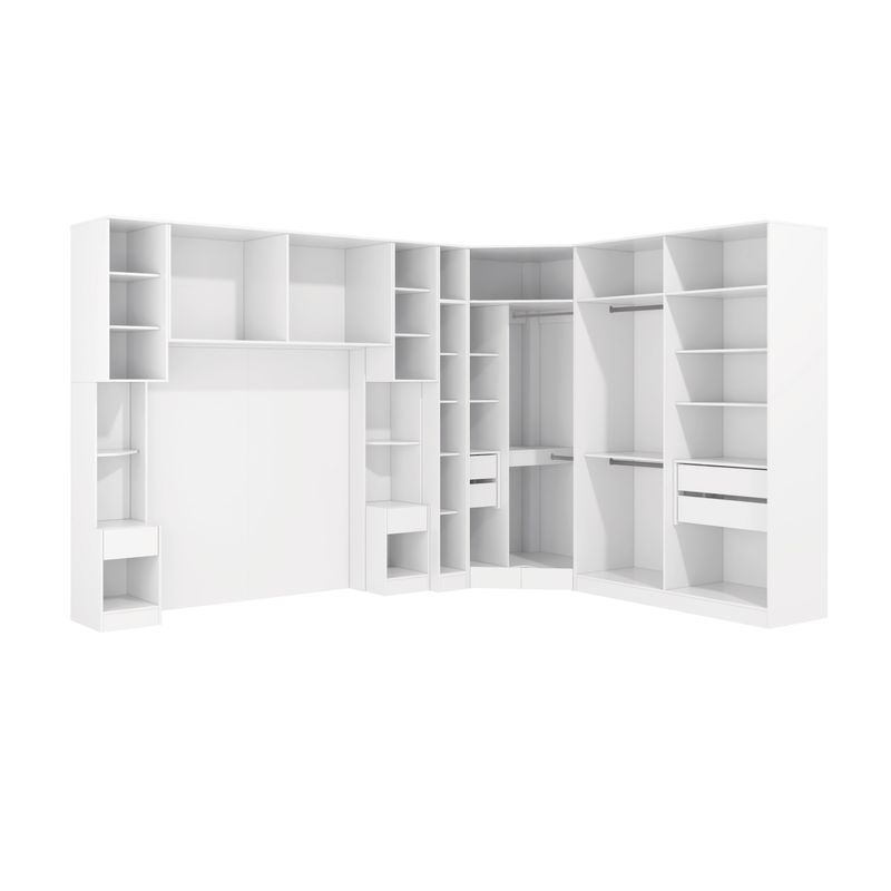 Quarto Modulado Kappesberg Adapt Branco/Nogueira 8 Peças 357cm x 263cm