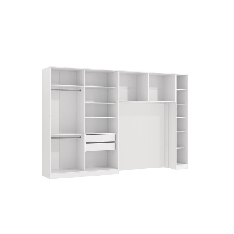 Quarto Modular Kappesberg Adapt Branco/Nogueira 5 Peças 349cm