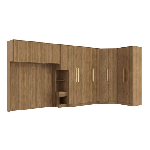 Quarto Modulado Kappesberg Adapt Nogueira 6 Peças 474cm x 185cm