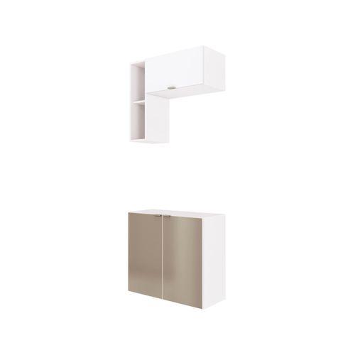 Conjunto para Banheiro Kappesberg Suprema 3 Peças Branco/Vidro Bronze 80cm