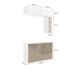 Conjunto para Banheiro Kappesberg Suprema 4 Peças Branco/Vidro Bronze 120cm