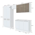 Lavanderia Modulada Suprema Kappesberg 5 Peças Branco/Vidro Bronze 280cm