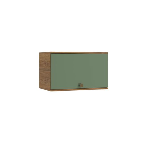 Armário Aéreo Celeste Kappesberg 100% MDF 1 Porta Basculante Nogueira/Verde 60cm