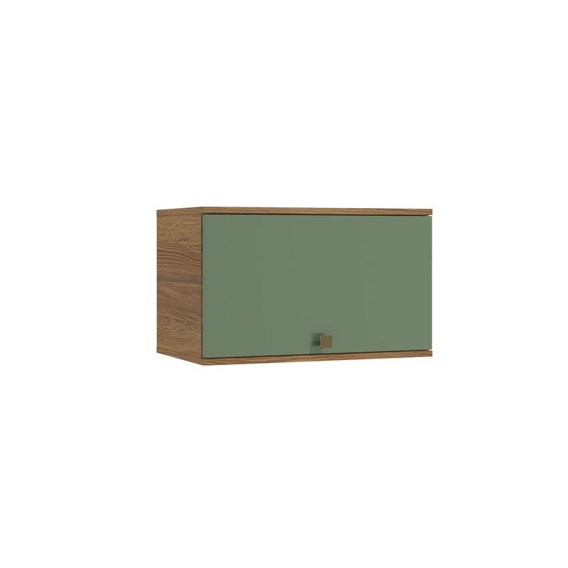 Armário Aéreo Celeste Kappesberg 100% MDF 1 Porta Basculante Nogueira/Verde 60cm