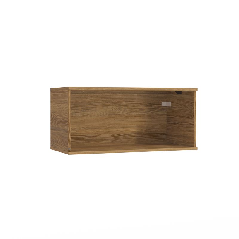 Armário Aéreo Celeste Kappesberg 100% MDF 1 Porta Basculante Nogueira/Verde 80cm