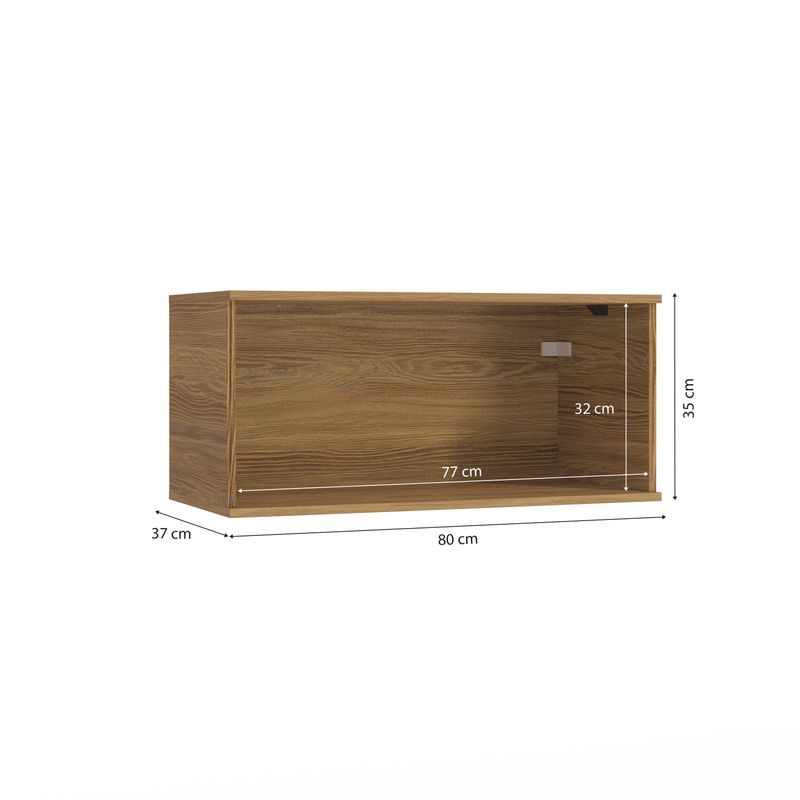 Armário Aéreo Celeste Kappesberg 100% MDF 1 Porta Basculante Nogueira/Verde 80cm