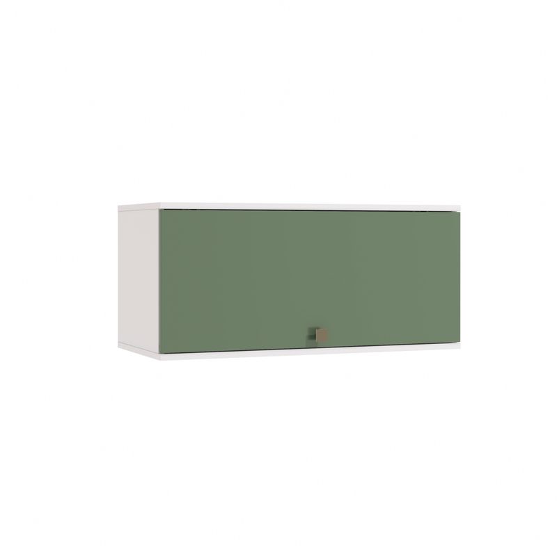 Armário Aéreo Celeste Kappesberg 100% MDF 1 Porta Basculante Branco/Verde 80cm