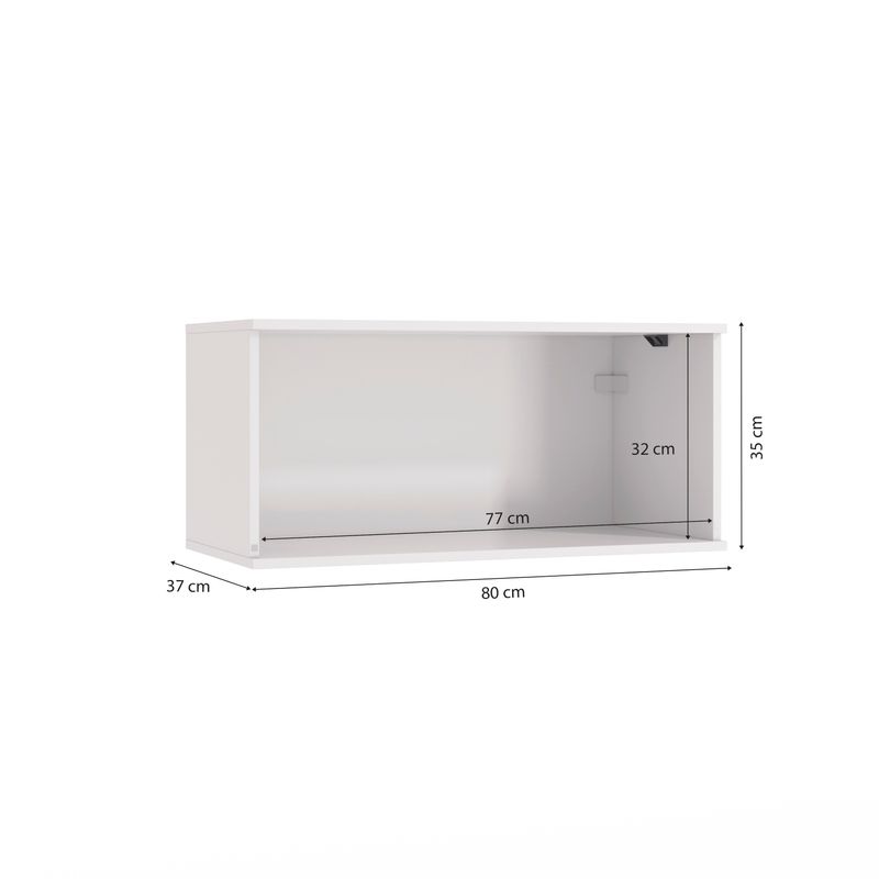 Armário Aéreo Celeste Kappesberg 100% MDF 1 Porta Basculante Branco/Verde 80cm