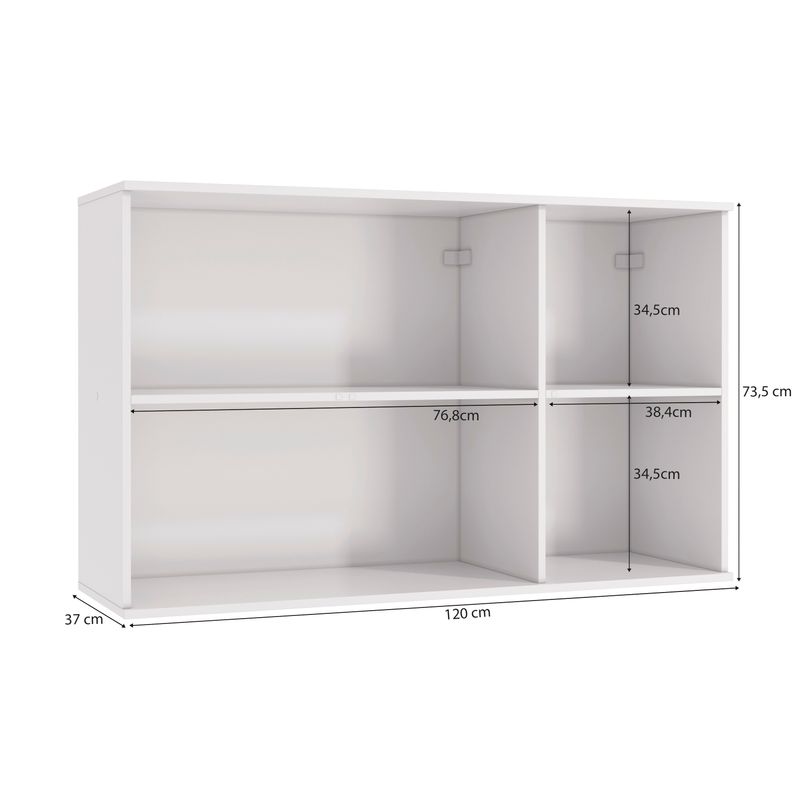 Armário Aéreo Celeste Kappesberg 100% MDF 3 Portas Branco/Verde 120cm